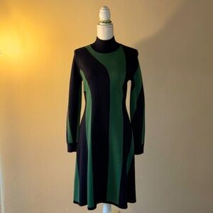 Elegant Green and Black Dress